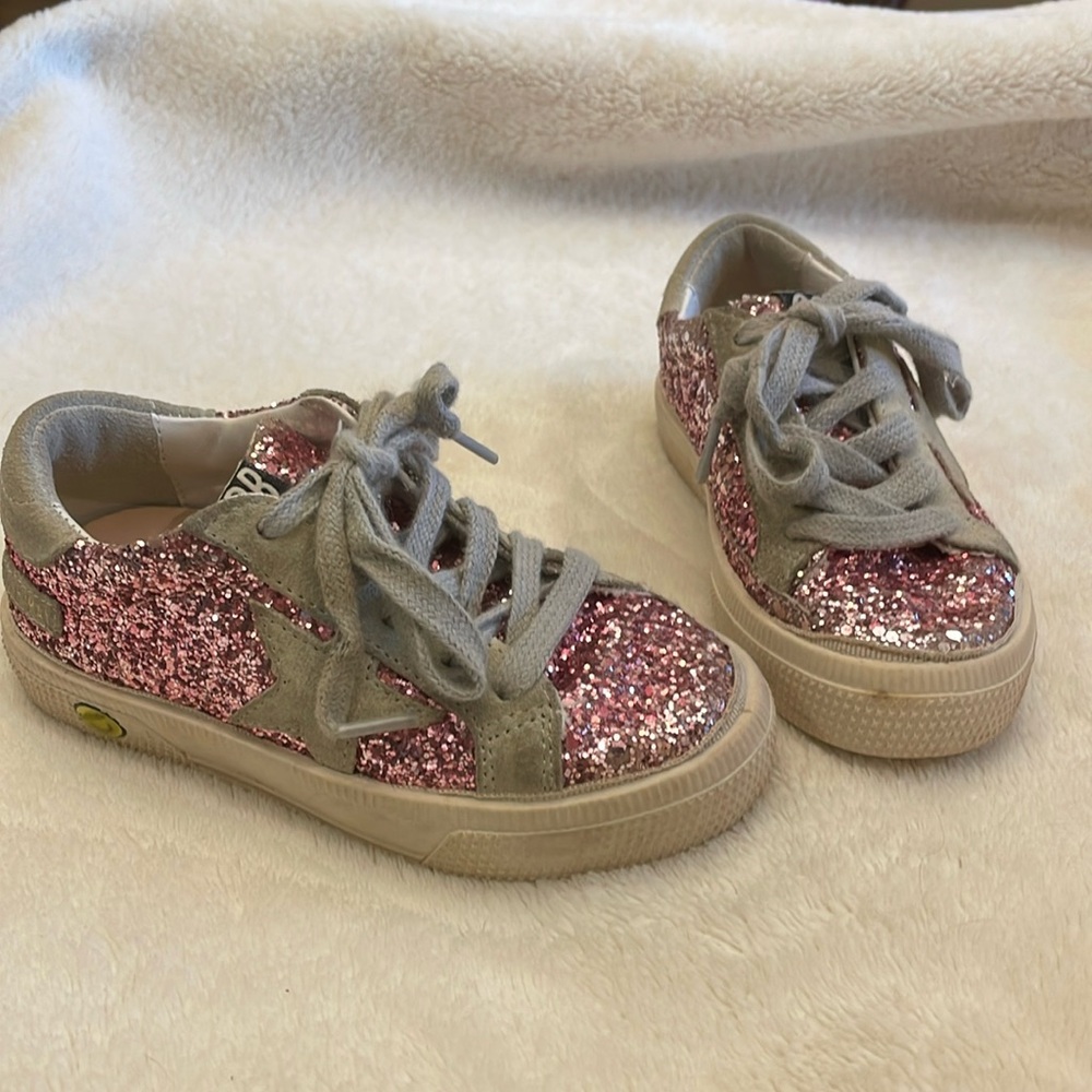 Golden Goose Kids Sneakers in Pink Glitter and Gray